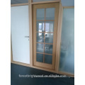 Interior oak veneered wood french door with forest glass